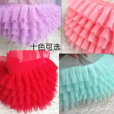 Multi-color multi-layer three-dimensional mesh fold children's puffy skirt yarn lace accessories hot recommended pet clothes lace