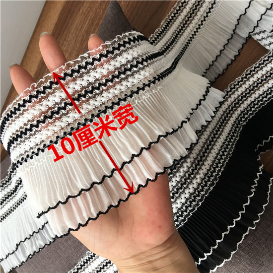 NEW Chiffon Pleated STRETCH SKIRT Curtain skirt Doll costume Lace Cuff Lace Accessories American COUNTRY