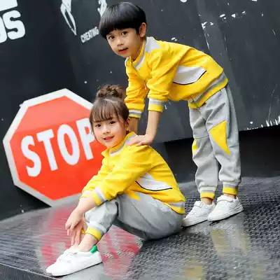 Kindergarten garden clothes spring and autumn clothes British style children autumn cotton 3 school uniform 5 years old primary school students sports class suit set