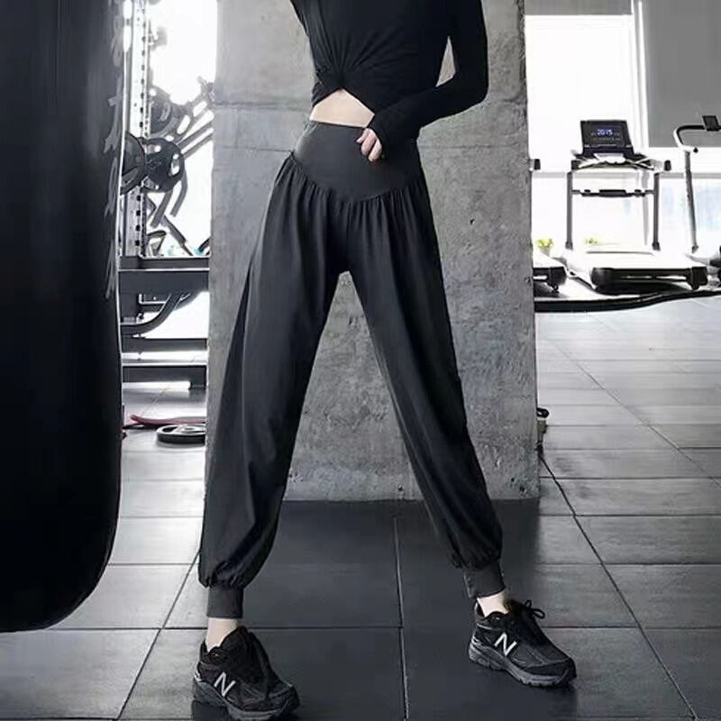 Women's Loose-Fitting Jogger Pants, Black Quick-Dry High-Waisted Casual Yoga Pants for Running, Fitness, and Square Dancing