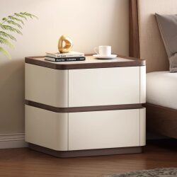 Bedroom Solid Wood Bedside Table Safe Modern Home Use 2025 Hot Model with Lock Light Luxury High-End Small Storage Cabinet