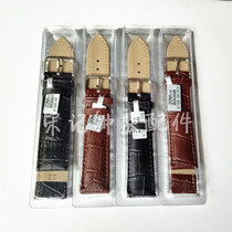  Watch accessories Leather strap Leather strap pin buckle Mens and womens watch strap thin black brown repair