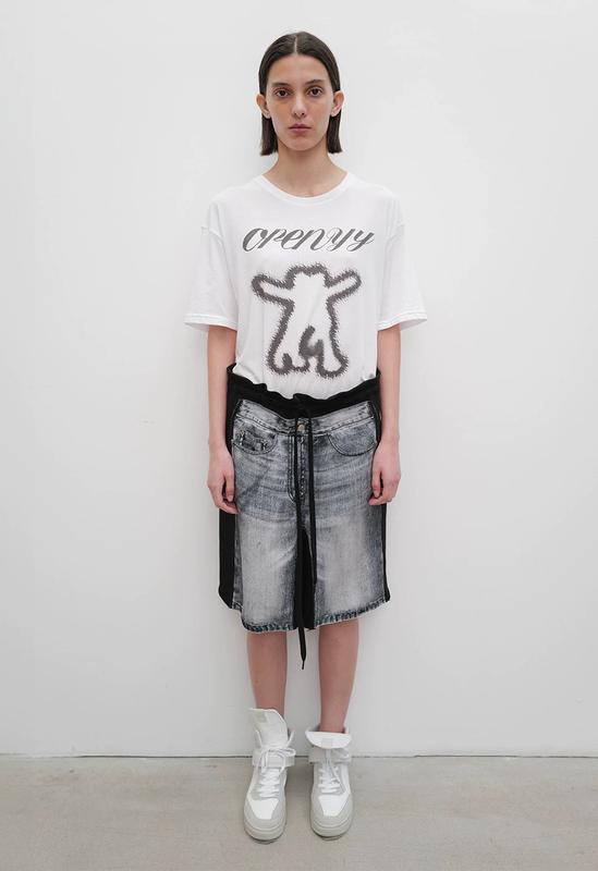 Openyy 25Ss Spring New Style Patchwork Denim Ruched Wool Blend Skirt Long Skirt Shorts Openyy