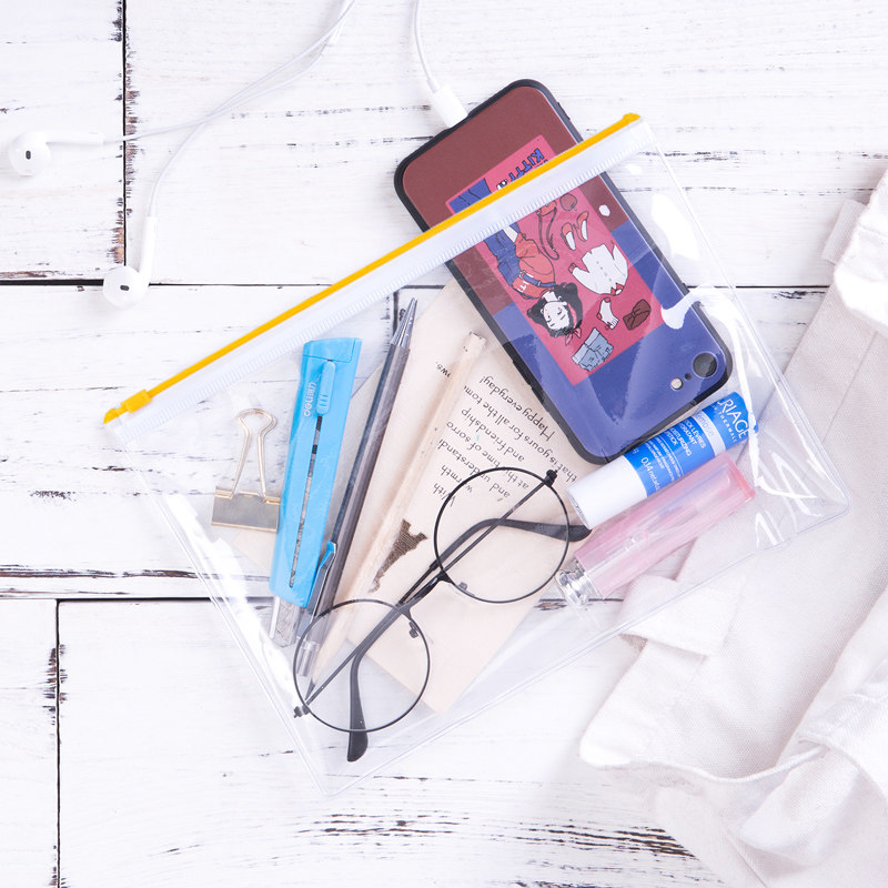 Deli zipper bag Transparent slip buckle bag Simple information bag Student waterproof paper bag Office document bag 10pcs