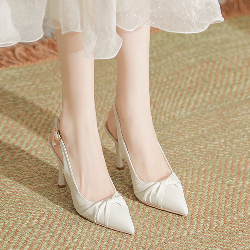 Backless Sandals for Women, Small Sizes 31, 32, 33, Stiletto Heel, Pointed Toe, Sexy High Heels, Fairy Style, Niche Design, Large Size Women's Shoes