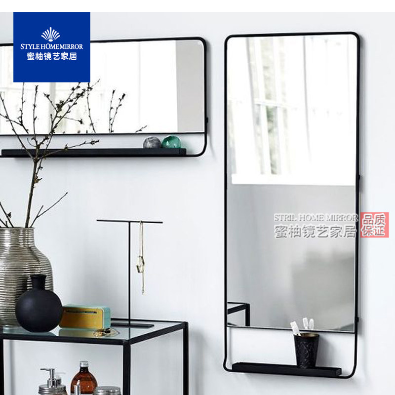 Nordic full-length mirror Floor-to-ceiling Ins wind net red hotel bathroom bathroom mirror Modern simple bedroom makeup mirror