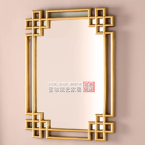  Chinese classical living room wall-mounted mirror Living room horizontal vertical decorative mirror Bathroom dressing mirror Bathroom bathroom mirror