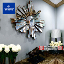  European-style living room entrance mirror model room exhibition hall matching mirror dining side cabinet background wall soft decoration customization