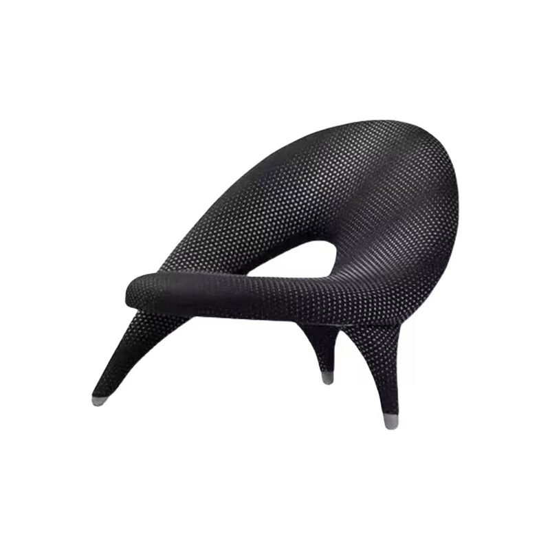 Italian Nordic Single Fiberglass Profiled Postmodern Minimalist Casual Creativity Three Feet Sofa Black Mesh Chair