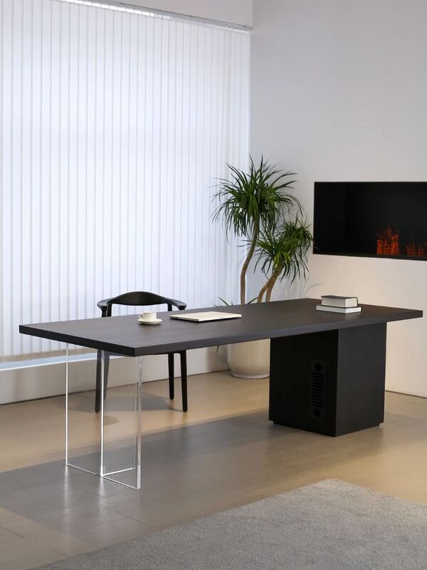 High-End Design Desk, Italian Minimalist Style, Small Apartment Study, Light Luxury, Modern Home Use, Executive Office Computer Desk