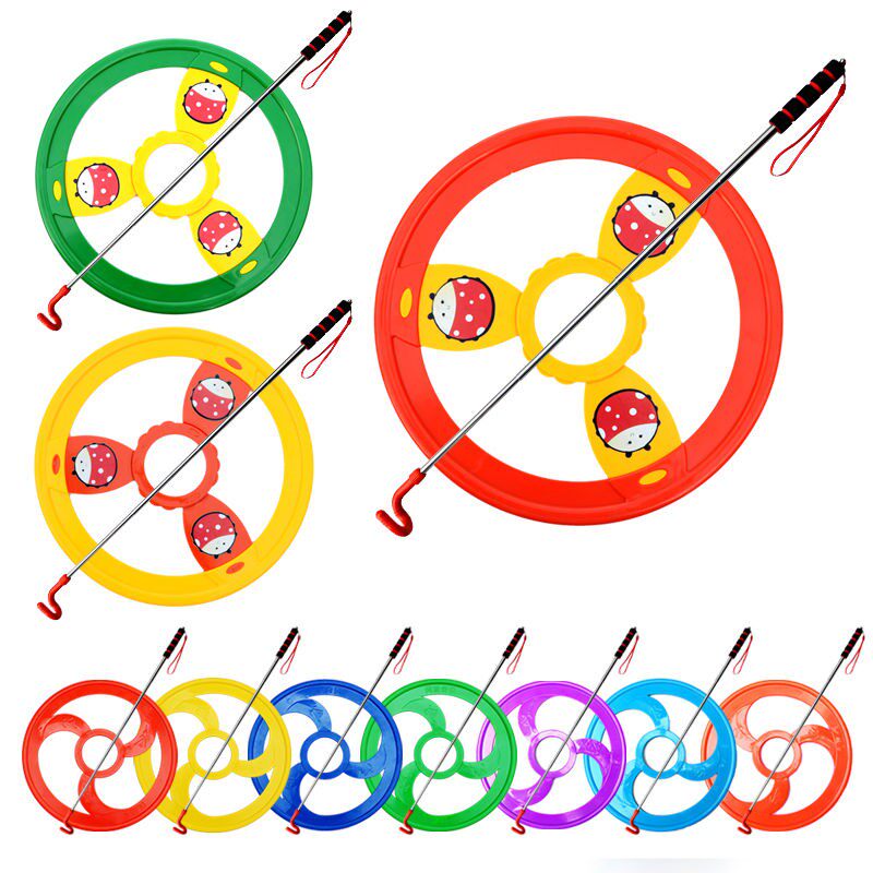 Kindergarten outdoor sports equipment kindergarten hot wheels children rolling iron ring pushing iron ring outdoor parent-child transport