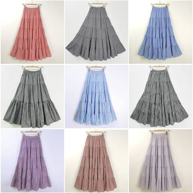 Pleated skirt, mid-length skirt, spring and summer slimming plaid skirt