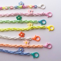 Cartoon mask hanging rope hanging neck chain flowers children adult anti-lose mask chain hanging chain necklace style glasses chain