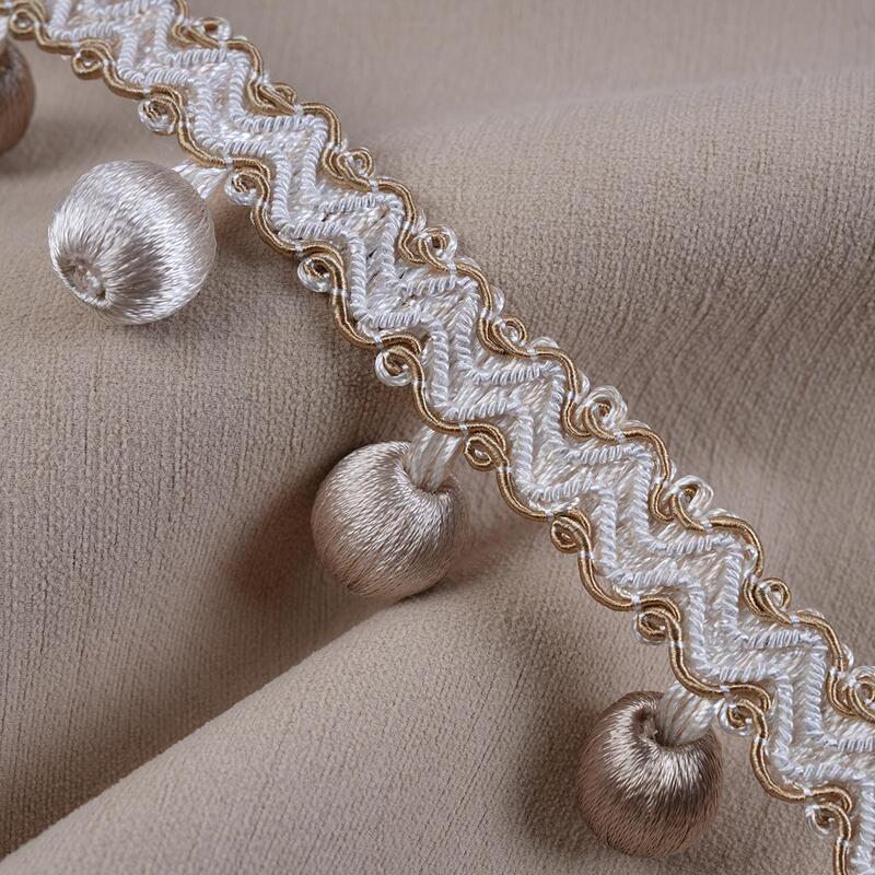 Curtain Tassels, Hanging Fringe, Curtain Head, Window Drapes, Hanging Balls, Modern Silk-Wrapped, Densely Beaded, Short Hanging Beads, Wooden Beads M-927