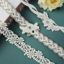 Curtains French lace side curtains bay window accessories accessories decorative edge wide edge stitching water-soluble embroidery M-512