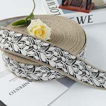 Curtain lace soft furnishing French three-dimensional embroidered lace webbing vertical splicing thick sofa cushion high-end M-284