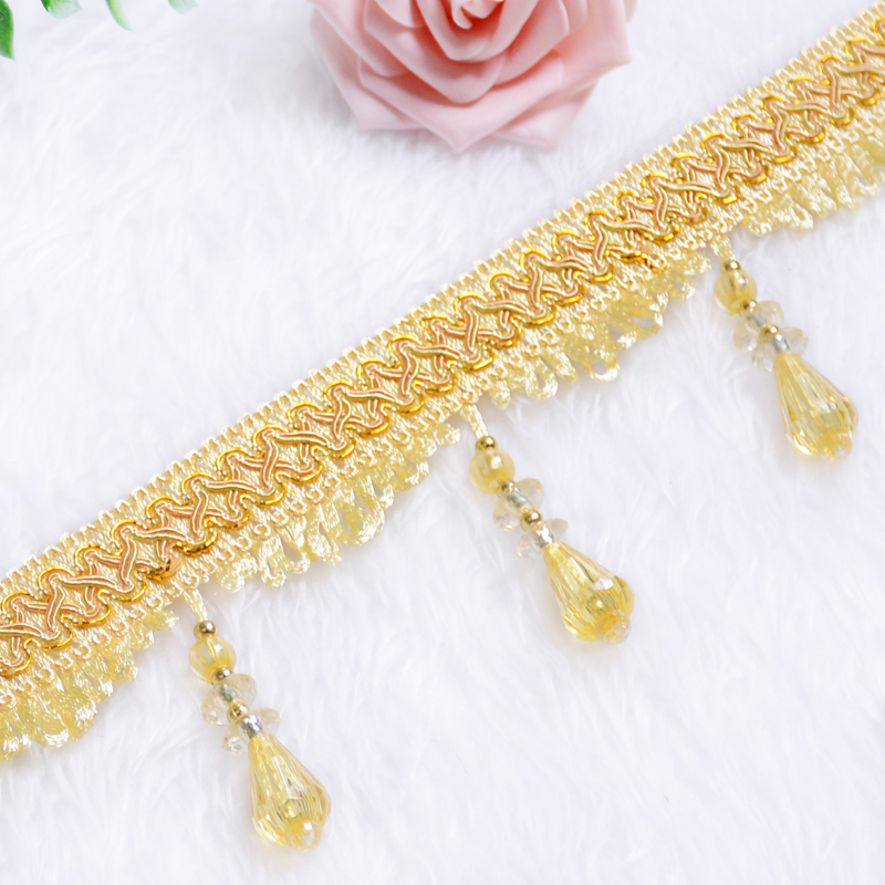 Curtains crystal beads lace decorated lace curtain accessories accessories double stacked beads 12 meters