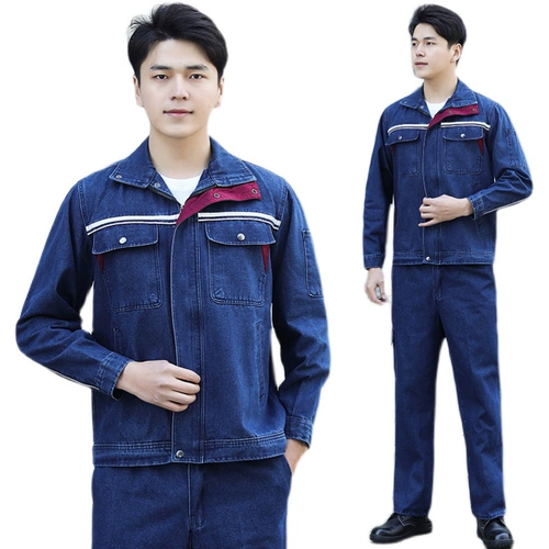 Комплект рабочей одежды с воротником-стойкой, рабочая одежда для сварщиков, заводская одежда, рабочая одежда для стройплощадок, износостойкая и пожаробезопасная корпоративная индивидуализация.