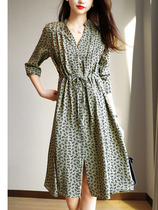 Canary Kiss gentle wind jumpsuit QUN early spring new temperament waist thin medium-long a-word floral QUN