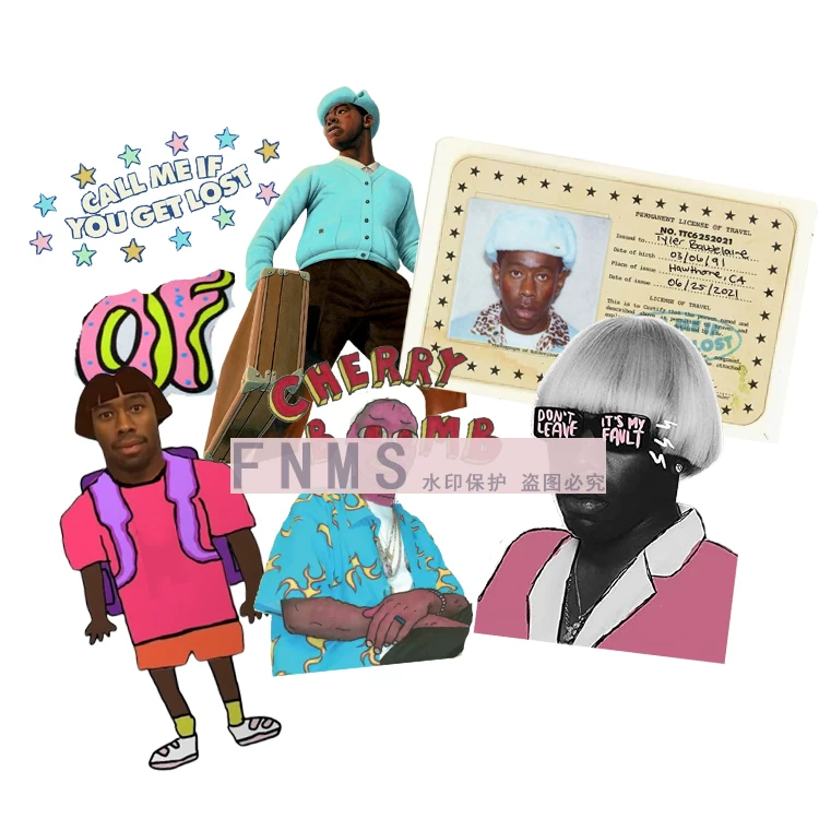 Наклейка Tyler The Creator — PVC водостойкая обложка альбома рэпа, сделанная дома, наклейка для декора мобильного телефона