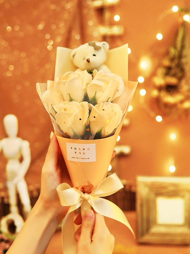 Мыло на день матери с розой в составе, подарочная коробка, подарок на день рождения