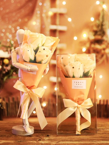 Мыло на день матери с розой в составе, подарочная коробка, подарок на день рождения