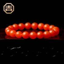 Ji Yongfa Baoshan South Red Bracelet Agate Bracelet Natural Buddha Beads Persimmon Red Full Meat Mens and Womens Boutique 9 5mm