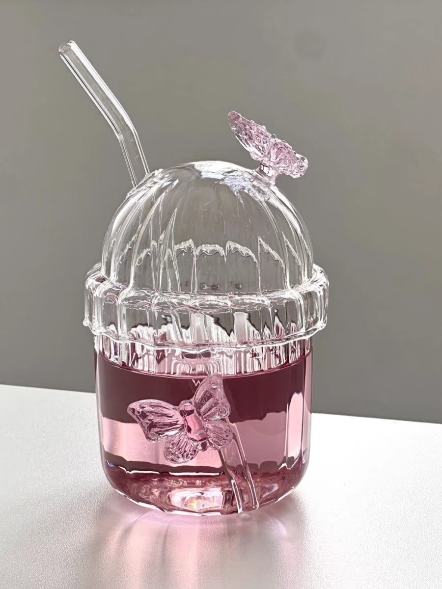Кружка-бутылочка Butterfly Cup BOBO со стеклом из боросиликатного стекла, стойкая к молоку и кофе, кружка для напитков, вода