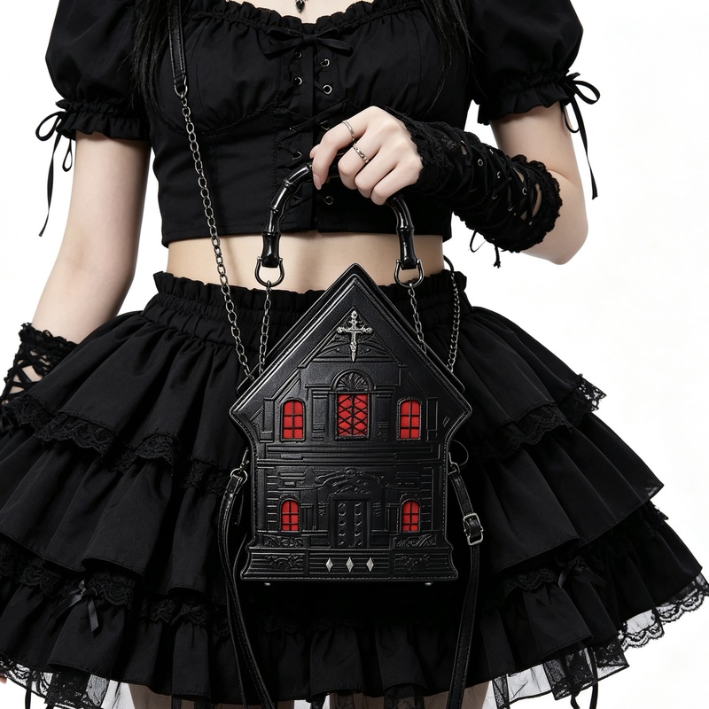 Dark Lolita Cross Studded Castle Bag Subculture Halloween Y2K Hot Girl Handbag Crossbody Bag Dark Lolita Cross Studded Castle Bag Subculture Halloween Y2K Hot Girl Handbag Crossbody Bag