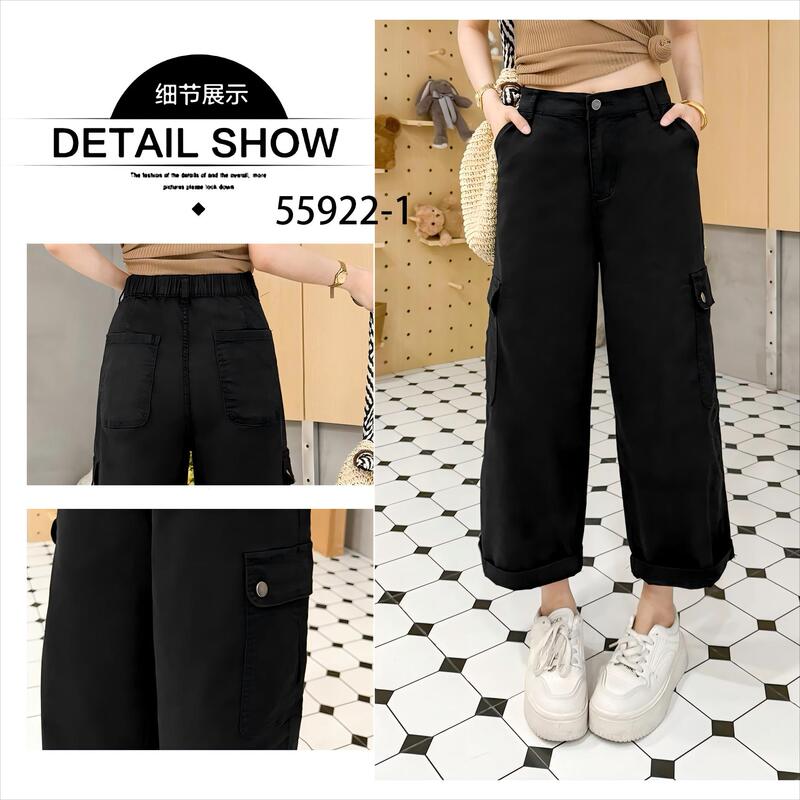 Ludianqi 55922 Model 2026 Summer New Style Plus Size 100kg for Plus-Size Women, Age-Reducing and Slimming Nine-Point Straight-Leg Pants