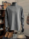 Gray German Velvet Half-High Collar Base Layer Shirt for Men, High-End Deconstructed Splicing Inner Long-Sleeve T-Shirt, American-Style Warm Sweatshirt