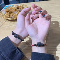  Couple gift niche design sense cat claw obsidian couple gift commemorative bracelet a pair of small men and women weaving