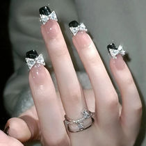 Hand-worn manicure patch Xiaohongshu diamond bow new internet celebrity ins advanced fake nail patch