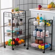  Shelf cart can be moved to push vegetables commercial supermarket European-style raised small creative folding wall-mounted