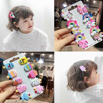  Net red hairpin diy Korean cute childrens hairpin Baby girl bangs clip edge clip student hair accessories do not hurt hair duck