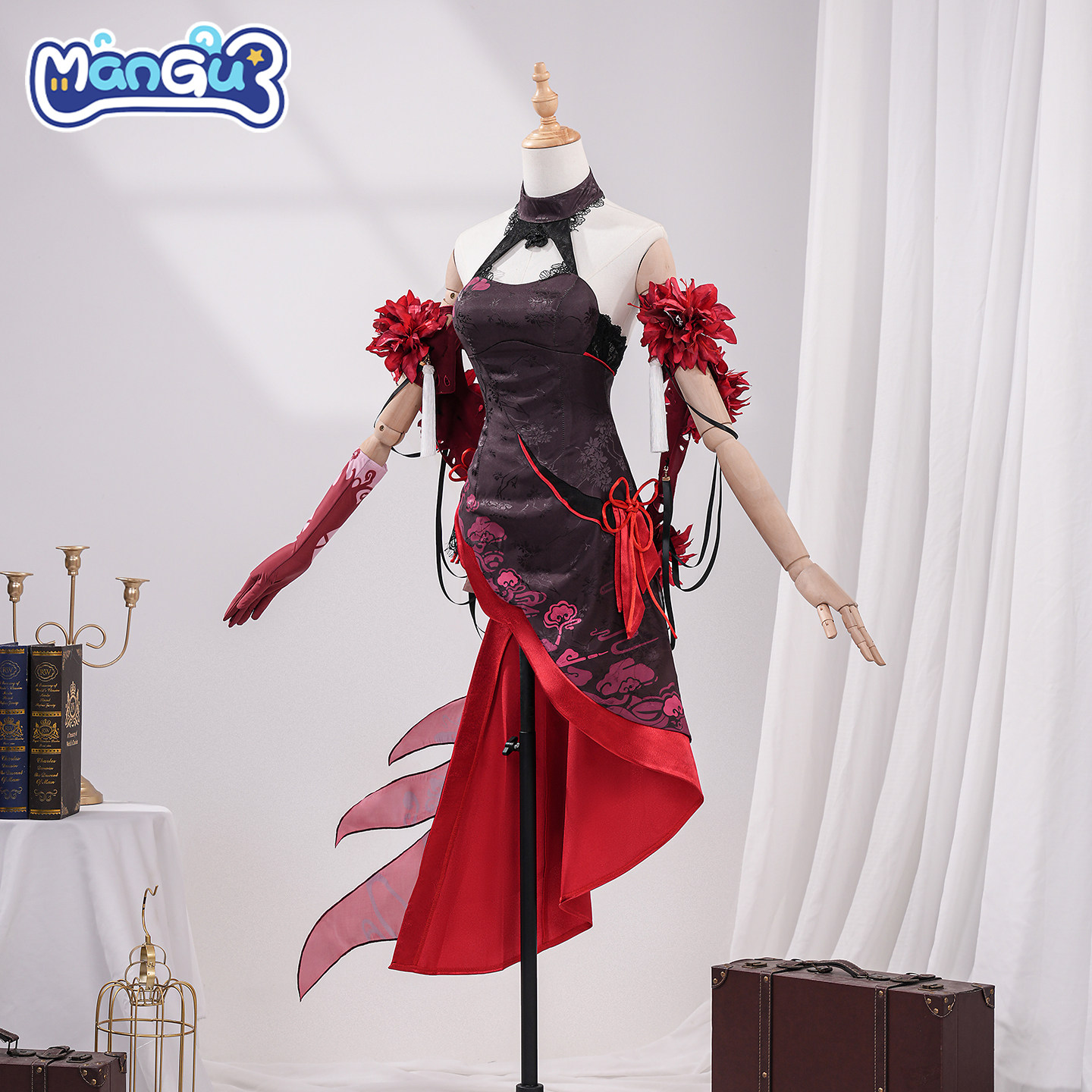 漫骨崩坏3希儿cos服墨染镜华,黑希旗袍的艺术再现_Cosplay女装_淘宝游戏网