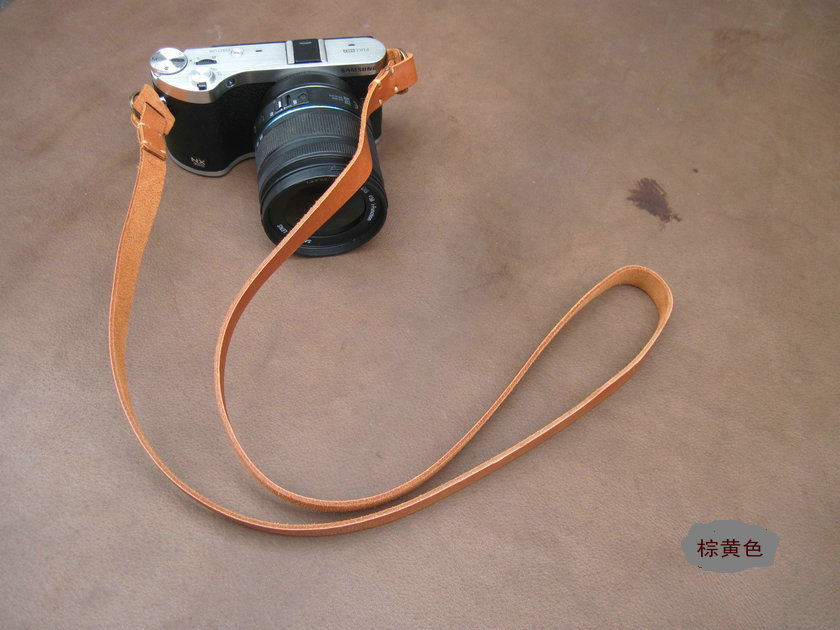 Máy ảnh DSLR da retro làm bằng da với dây đeo máy ảnh bằng da lộn màu nâu vàng LOGO - Phụ kiện máy ảnh DSLR / đơn chân máy ảnh benro