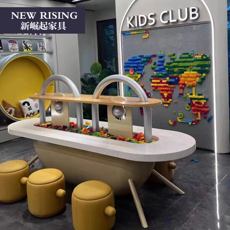 Children's Tables and Chairs in the Mezzanine of the Sales Office, Shopping Mall, Amusement Park, Baby Craft Table, Library Entertainment Area, Building Block Tables and Stools