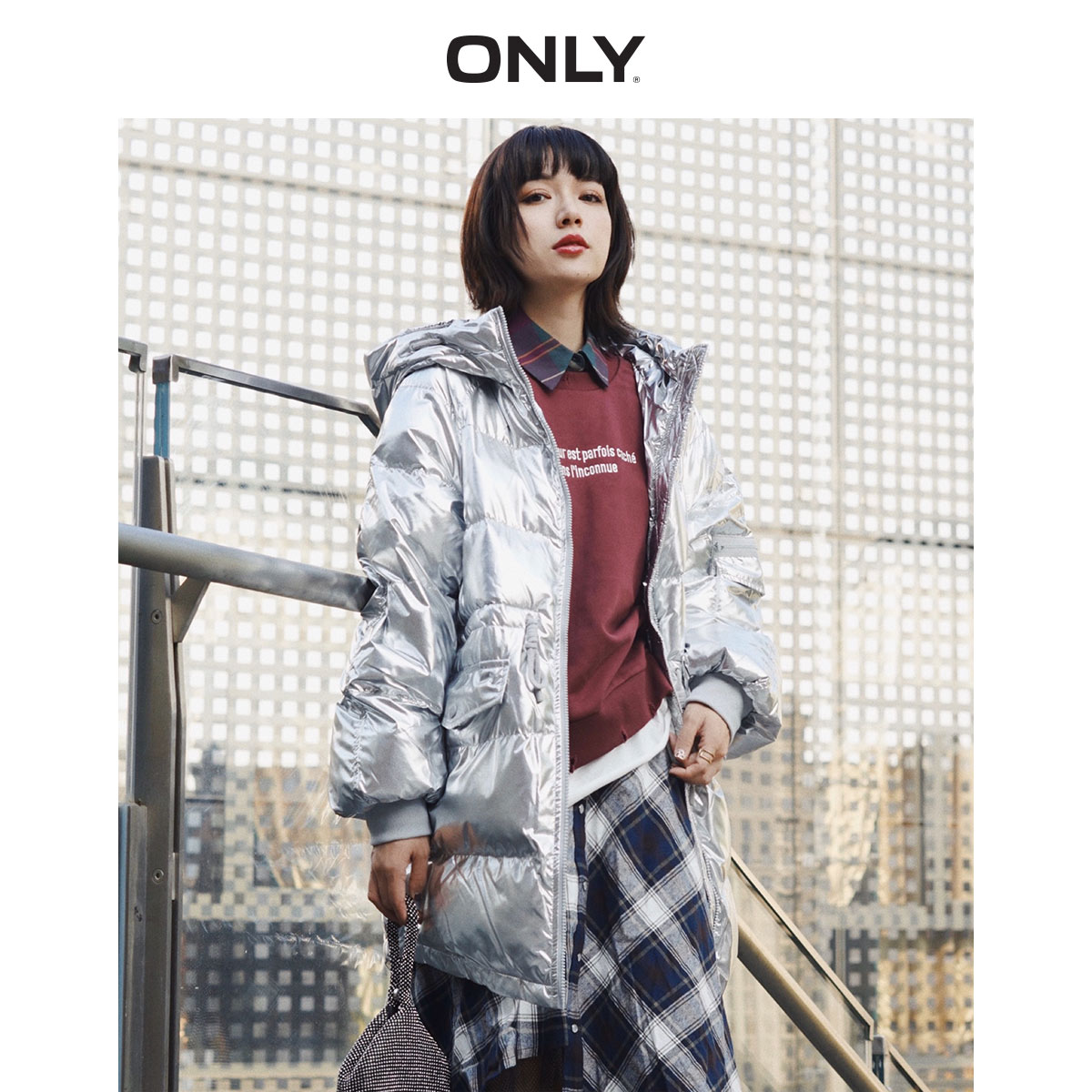 (Kwan Xiaoxuan với cùng một đoạn) ONLY2019 New Bánh mì ăn mặc Loose bông Coat Nữ) 119.322.510