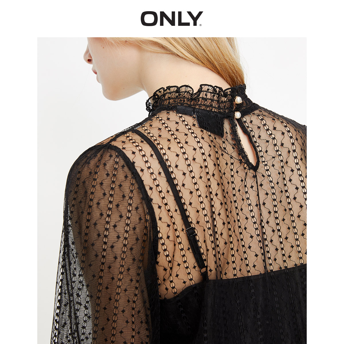 only2019aw19 new mesh foam sleeve sling t-shirt for women 11932055