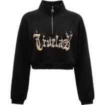 ONLY2024 new autumn fashion versatile letter printed cotton short sweatshirt for women) 12439S001