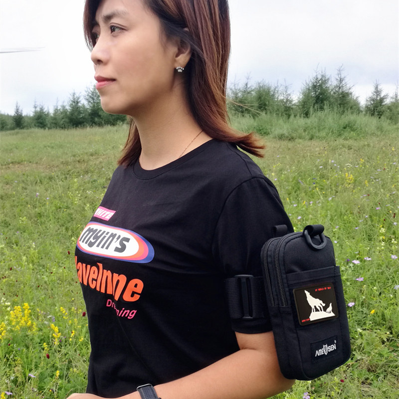 Amaisen Arm Bag Tactical Running Sports Fitness Cell Phone Arm Jacket pocket Dual male and female wrist arm sleeve multifunction