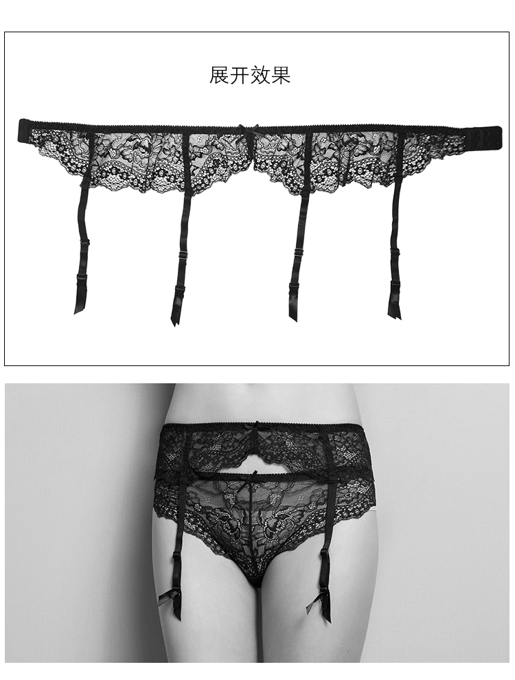 Bà Song của cửa hàng đồ lót sexy cám dỗ ren siêu mỏng đen retro quan điểm trong suốt garter garter clip