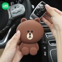 LINE FRIENDS car key set creative cartoon car pull out cute protection Volkswagen Mercedes key case