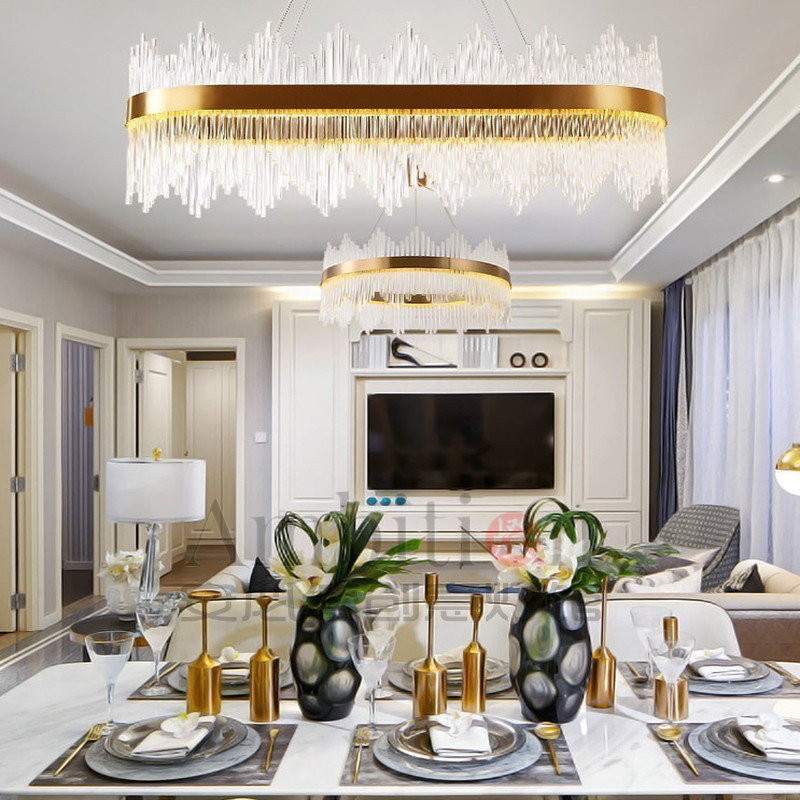 Postmodern dining room chandeliers Nordic minimalist bedroom Book room lamp Creative hotel Villa Designer Led Strip Lamp