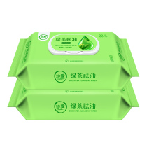 Cherish green tea degreasing wet wipes 80 pieces 2 large packs family affordable pack oil control hydrating cleansing degreasing wipes