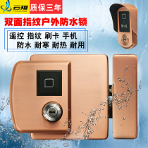 Patio Door Waterproof Fingerprint Lock Outdoor Swipe Door Lock Stainless Steel Villa Gate Remote Lock Smart Electronics Countryside