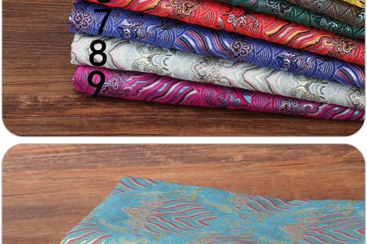 Rộng 75cm mô phỏng Sihai mây nước sóng lớn các loại vải lụa Trung Quốc sườn xám gấm vải lụa gió - Vải vải tự làm vải cotton trắng