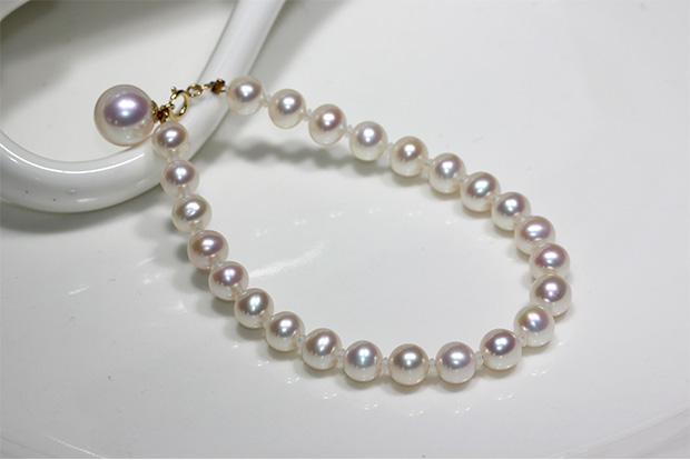 Zhou Zirun Nhật Bản akoya ngọc trai biển tự nhiên vòng tay ngọc trai kích thước vòng tay vàng 18K chính hãng - Vòng chân lắc chân pnj