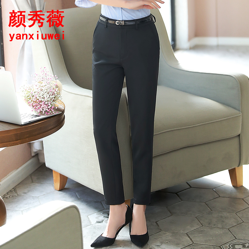 Western Pants Woman Body Black Positive Dress Professional Working Pants High Waist Straight Cylinder 90% Pants Large Size Tooling Western Fit Pants Summer